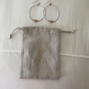 White beaded star earrings